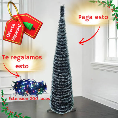 🎄 Árbol de Navidad Mágico Plegable + 25 Adornos + 3m. de Luces GRATIS 🎁