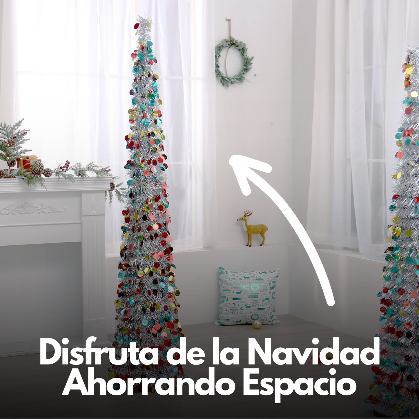 🎄 Árbol de Navidad Mágico Plegable + 25 Adornos + 3m. de Luces GRATIS 🎁