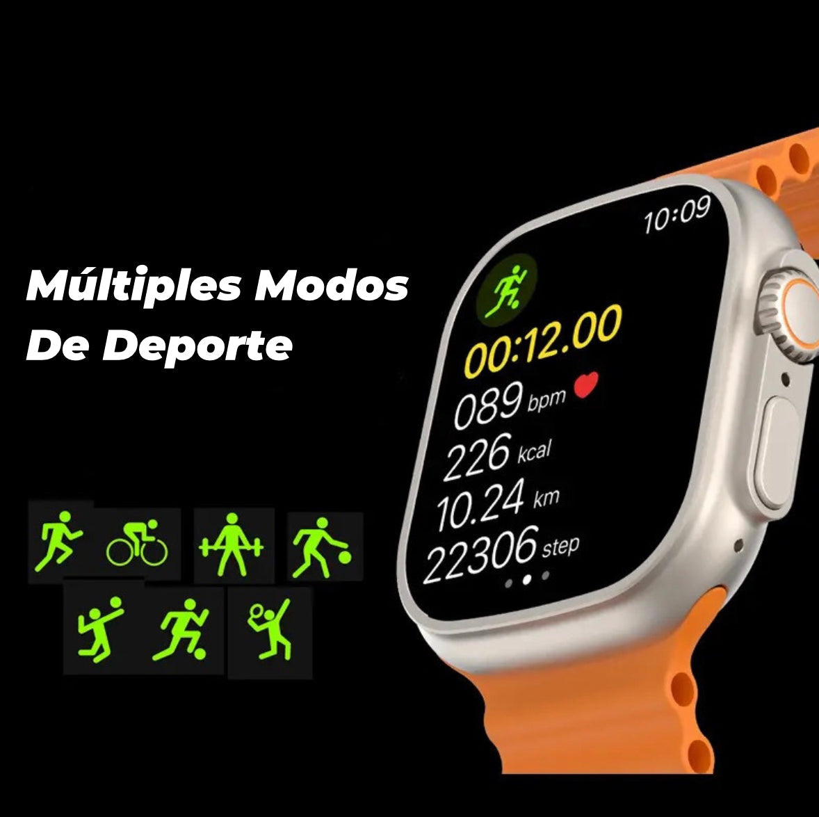 Smartwatch Ultra 9 + AURICULARES GRATIS + 2 CORREAS EXTRA